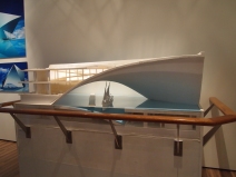 a model of the Maritime Museum by Tadao Ando, to be built as part of the Saadiyat Island Cultural Project in Abu Dhabi